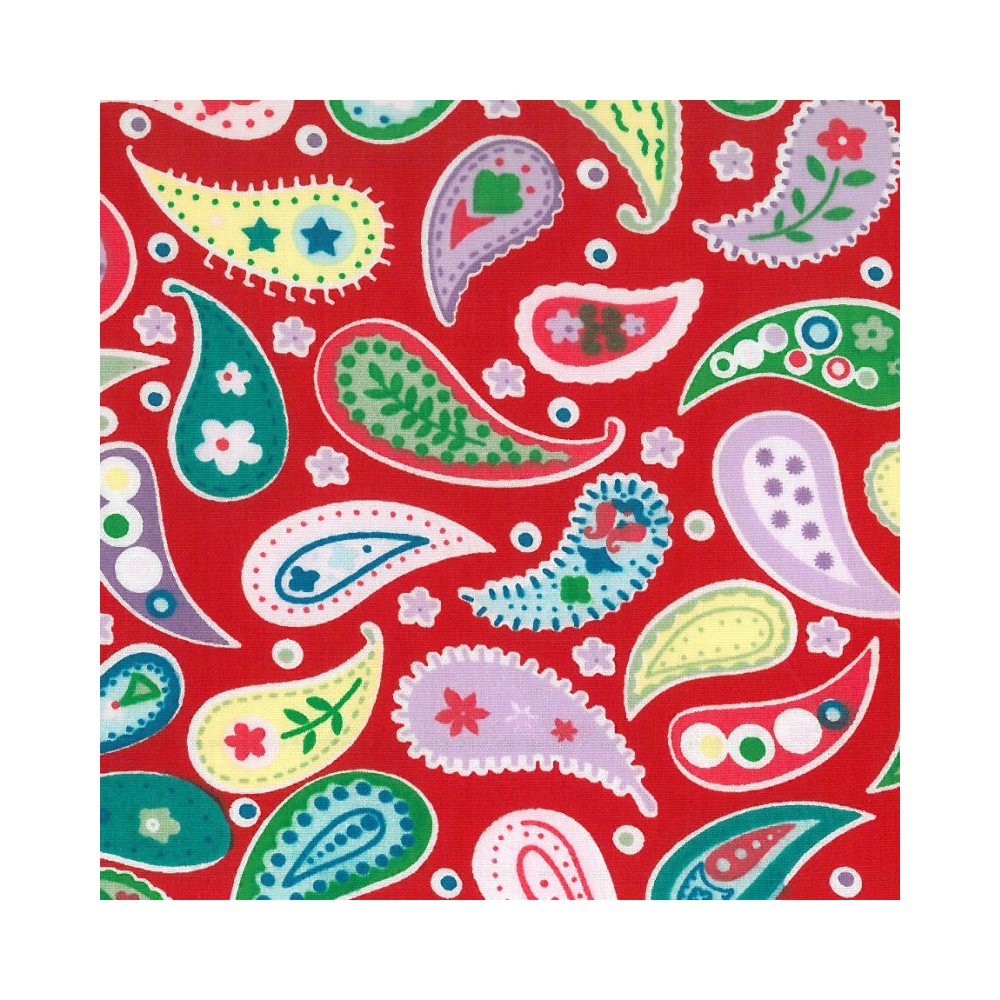 100% Cotton Printed Poplin Red 6388
