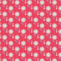 Retro Floral Patchwork Cottons Daisy Red