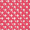 Retro Floral Patchwork Cottons Daisy Red