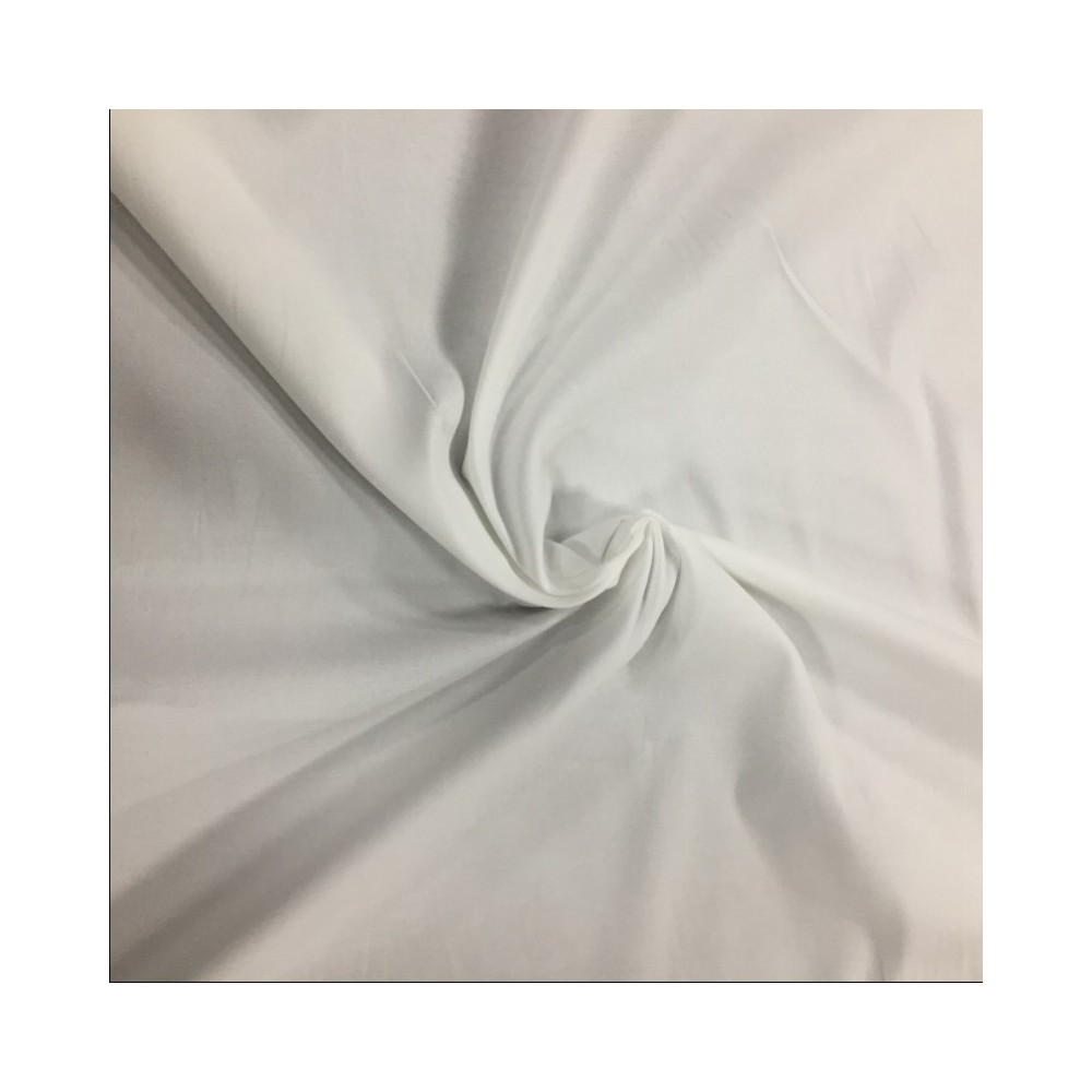 Cotton Stretch Sateen Dressweight Fabric White