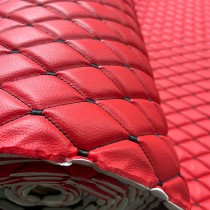 Quilted Leatherette  Brown with Brown Stitching1