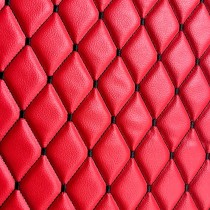 Quilted Leatherette  Brown with Brown Stitching1