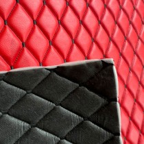 Quilted Leatherette  Brown with Brown Stitching1