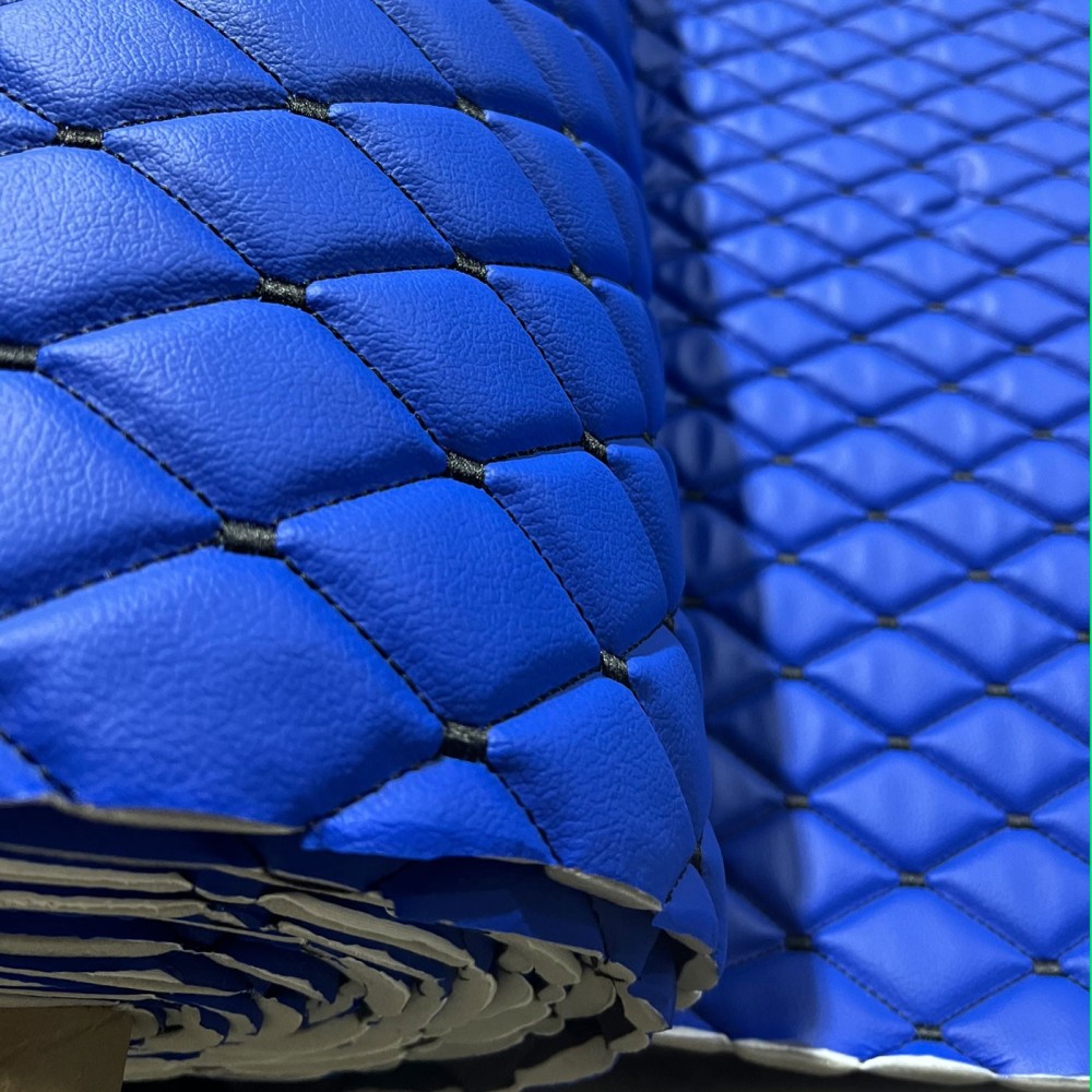 Quilted Leatherette  Brown with Brown Stitching1