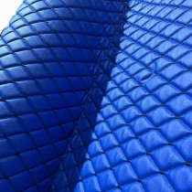 Quilted Leatherette  Brown with Brown Stitching1