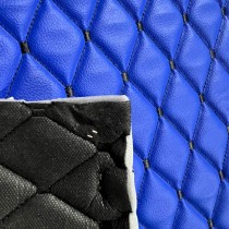 Quilted Leatherette  Brown with Brown Stitching1