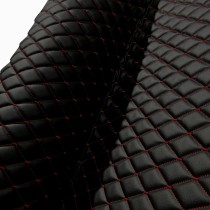 Quilted Leatherette  Brown with Brown Stitching1