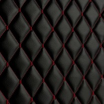 Quilted Leatherette  Brown with Brown Stitching1
