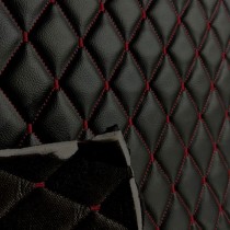 Quilted Leatherette  Brown with Brown Stitching1