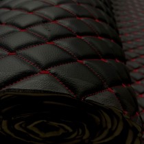 Quilted Leatherette  Brown with Brown Stitching1
