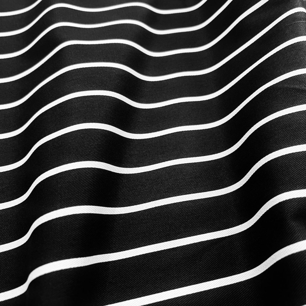 Cotton Drill Stripes Black 1