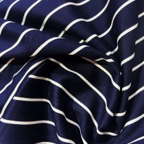 Cotton Drill Stripes Navy 1