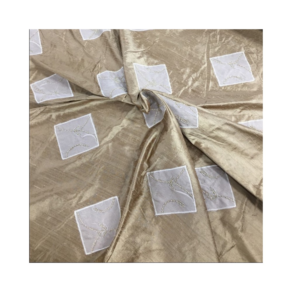 100% Pure Silk Dupion Embroidery Bamboo