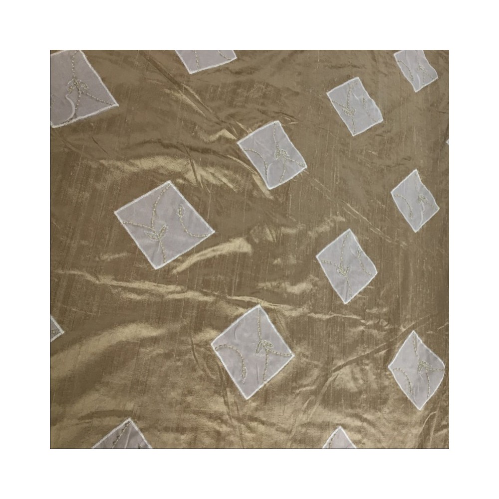 100% Pure Silk Dupion Embroidery Rich Gold