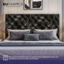 Quilted Fabric Leatherette Double Diamond Design 1