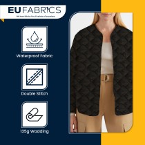 Double Sided Waterproof 4oz Quilted Fabric Black