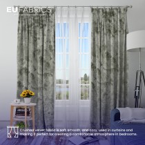 FIRE RETARDANT CRUSHED VELVET FABRIC Premium Soft Curtains Material Dress 150CM Lime