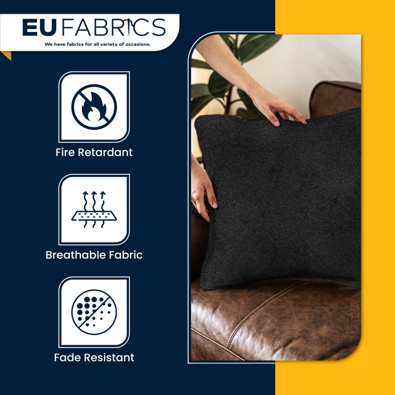 Fire Retardant Upholstery Velvet Black 1
