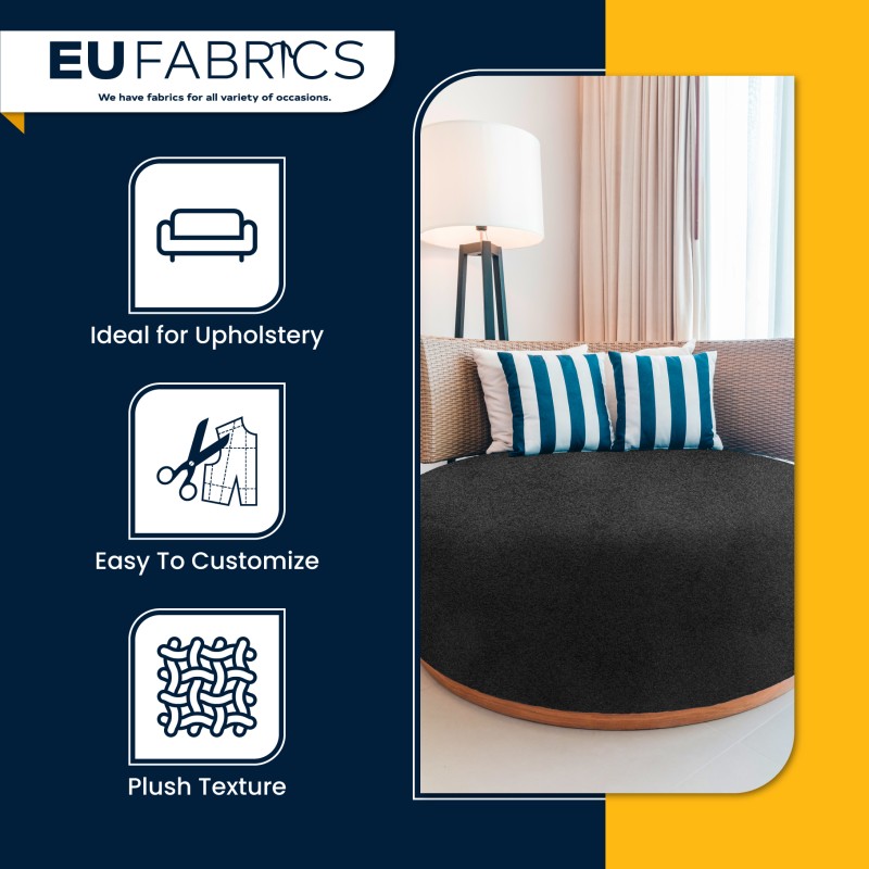 Fire Retardant Upholstery Velvet Black 1