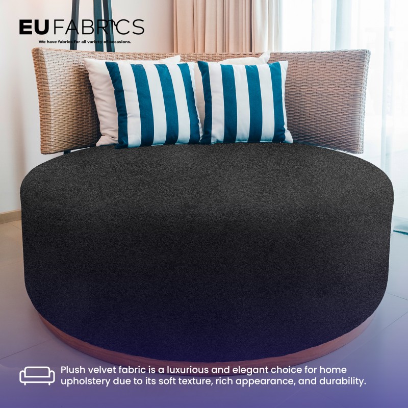 Fire Retardant Upholstery Velvet Black 1