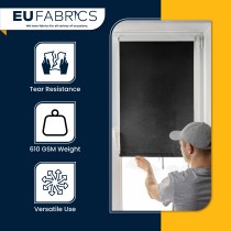 Tarpaulin 610 GSM PVC FR PVC Cape Grain Black 