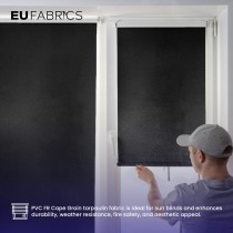 Tarpaulin 610 GSM PVC FR PVC Cape Grain Black 