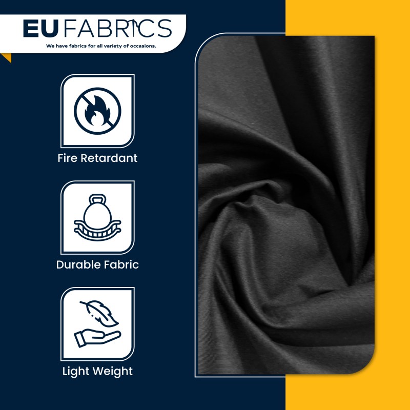 Fire Retardant Polycotton Sheeting Fabric Black 3