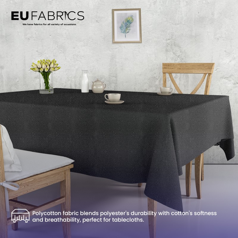 Fire Retardant Polycotton Sheeting Fabric Black 3