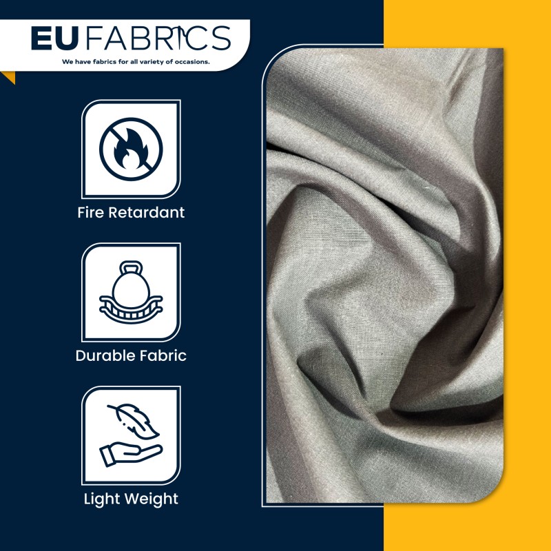 Fire Retardant Polycotton Sheeting Fabric Black 3
