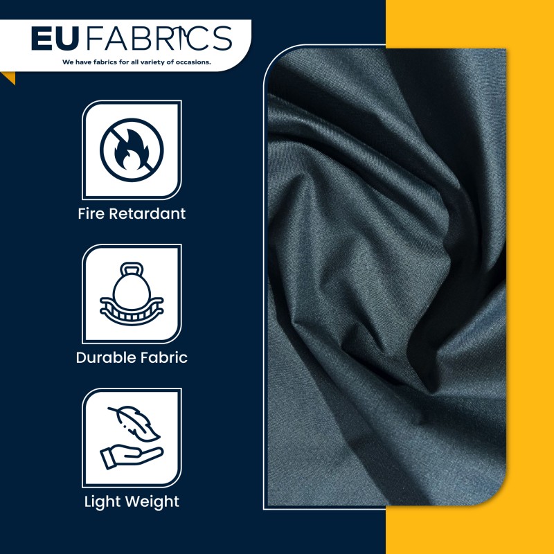 Fire Retardant Polycotton Sheeting Fabric Black 3