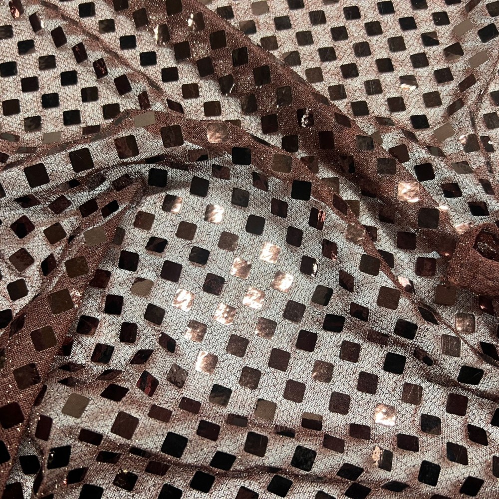 Square Sequin Fabric Brown2