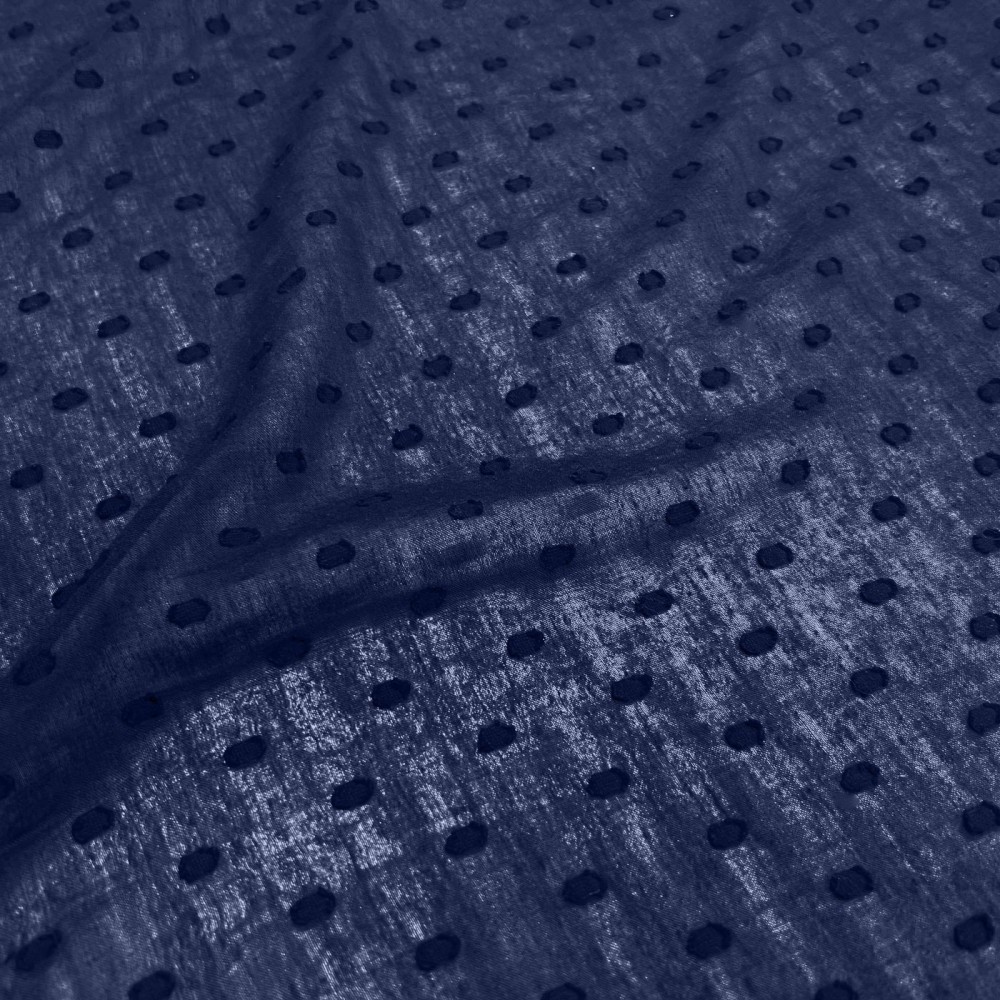 100% Cotton Lightweight Spot Fabric Navy1