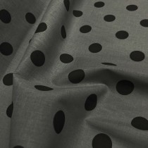 Polycotton Polka Dot Fabric Silver/black1