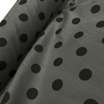 Polycotton Polka Dot Fabric Silver/black2