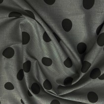 Polycotton Polka Dot Fabric Silver/black3