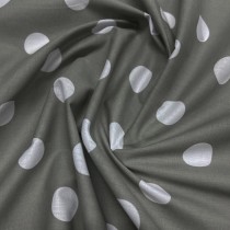 Polycotton Polka Dot Fabric Silver/White1