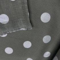 Polycotton Polka Dot Fabric Silver/White2