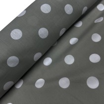 Polycotton Polka Dot Fabric Silver/White4