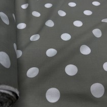 Polycotton Polka Dot Fabric Silver/White5