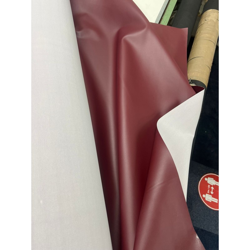 Marine Vinyl Leatherette Fabric Burgundy 1