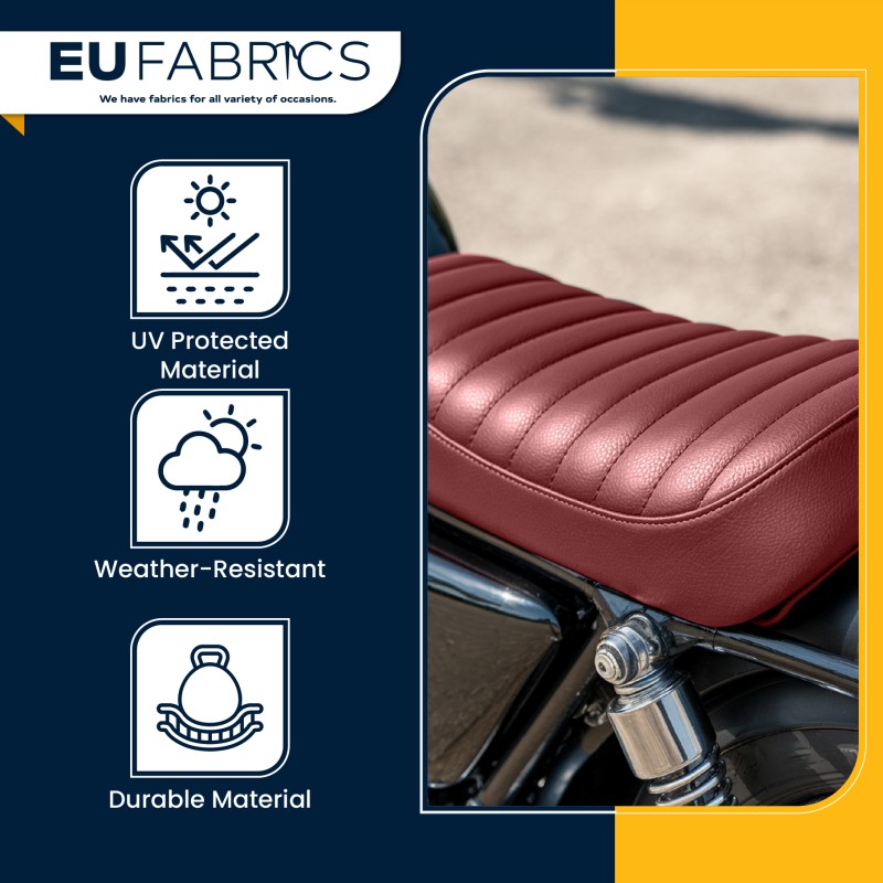 Marine Vinyl Leatherette Fabric Burgundy 3