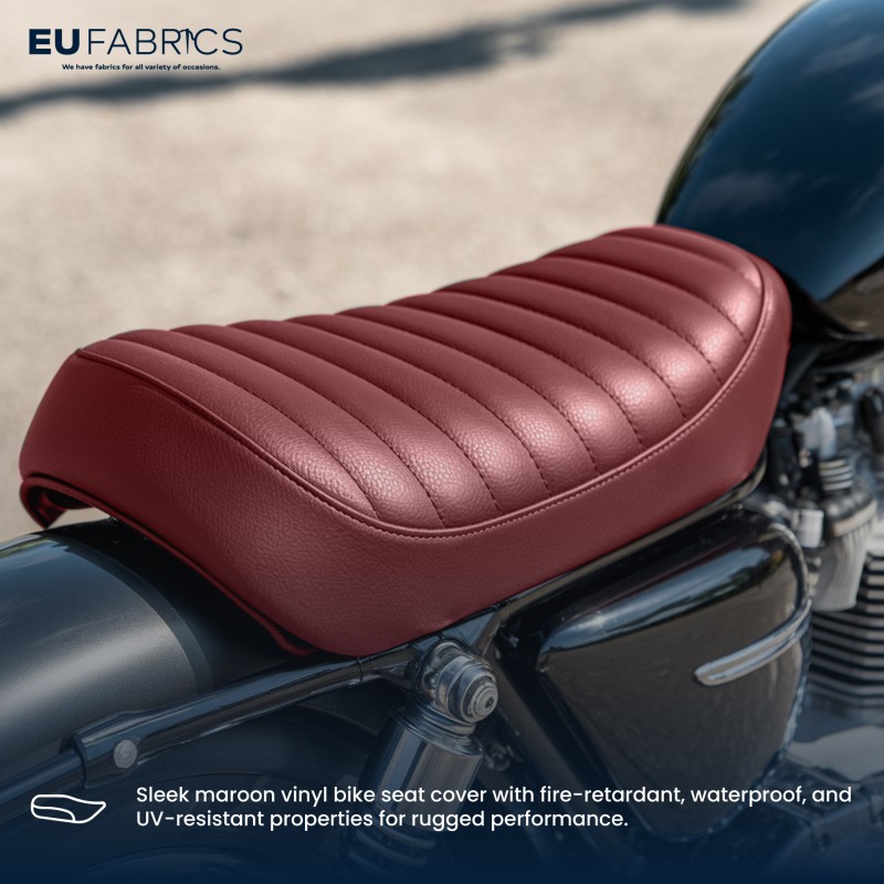 Marine Vinyl Leatherette Fabric Burgundy 6