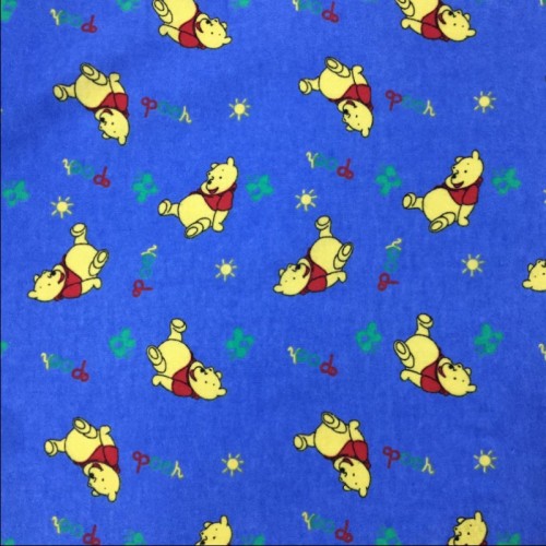 100% Brushed Cotton Fabric Teddy Bears Blue