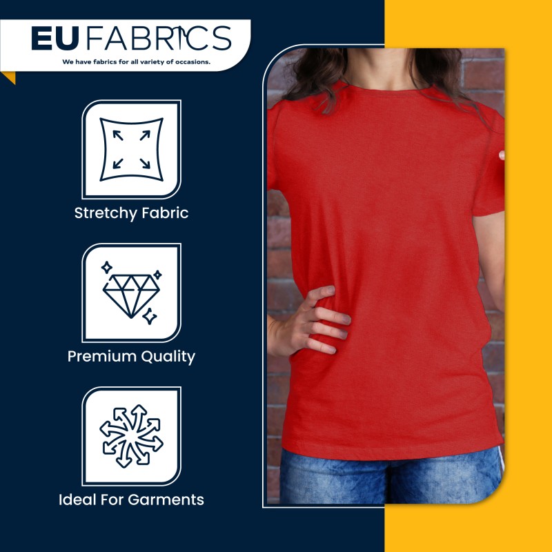 100% Cotton Interlock Jersey Red