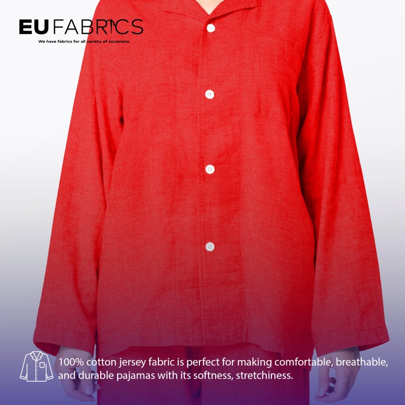 100% Cotton Interlock Jersey Red