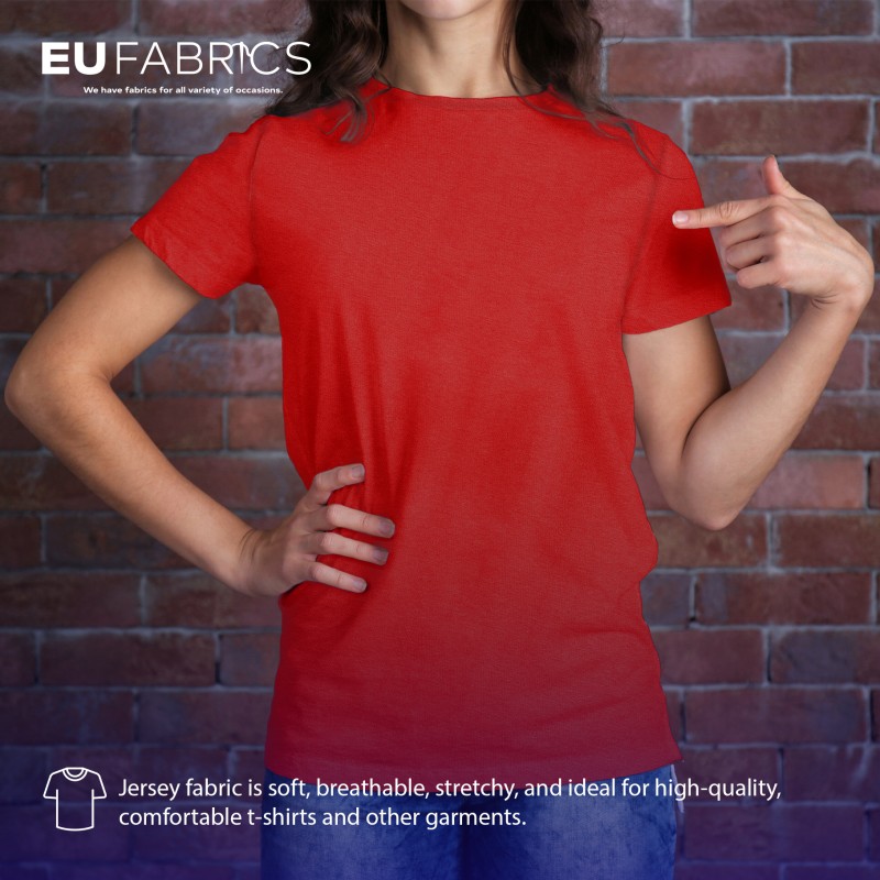 100% Cotton Interlock Jersey Red