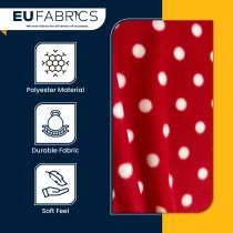 Polko Spots on Fleece Fabric Red with White Spots1