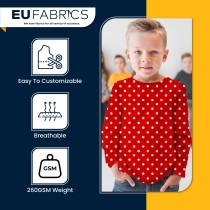 Polko Spots on Fleece Fabric Red with White Spots1