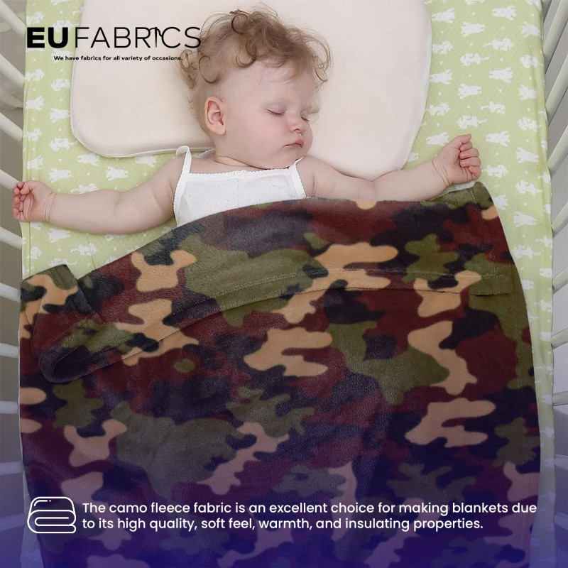 Camouflage print Fleece Fabric Camo