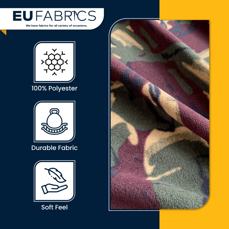 Camouflage print Fleece Fabric Camo